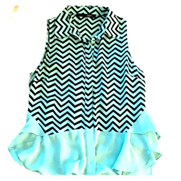 Sugarlips Tops - Sheer button-up sleeveless blouse, small